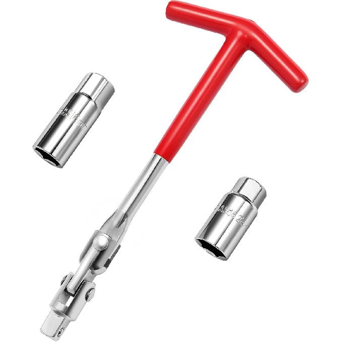 3Pcs Spark Plug Socket Wrench Set T-Handle, Universal 5/8" & 13/16" Spark Plug Tool Remover And Taller Tool For Motorcycles, Lawn Mowers, Small Motor