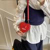 2025 summer new cute casual style small bag women's niche design sense messenger bag printed heart-shaped mouth red envelope