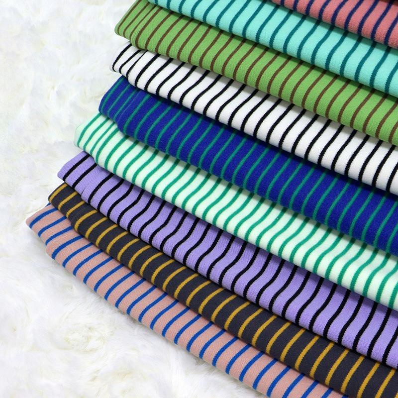 Dog Super Elastic Bottoming Shirt Color Strips Autumn and Winter Brushed Thick Fabric Stretch Stripes Fat Control Dog Clothes