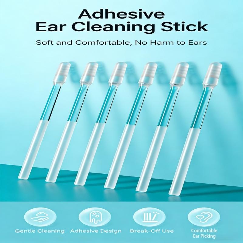 24Pcs Adhesive Ear Cleaners Sticks for Easy and Quick Earwax Removal Highly Viscosity Resin Head Gentle on Ears for Everyone