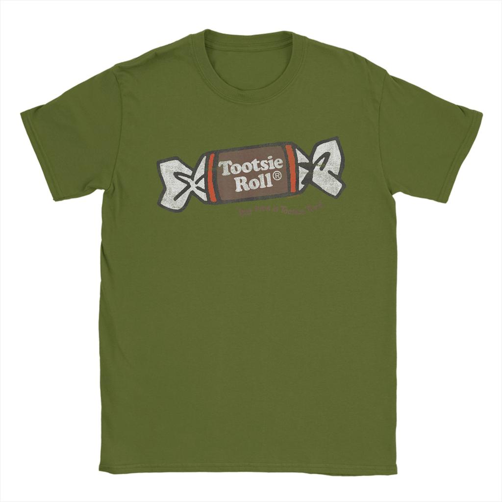 Tootsie Roll Retro Sketched Wrapper Candy T Shirts Men Vintage T-Shirt O Neck  Tee Shirt Short Sleeve Clothing Plus Size