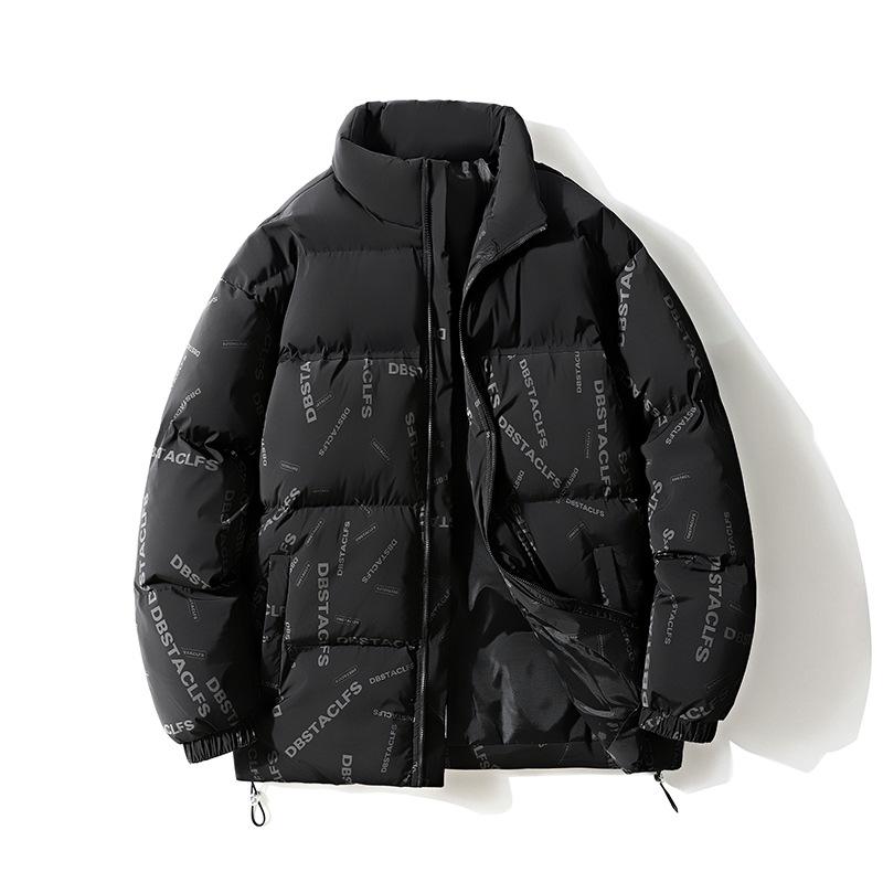 

Куртки Мужские Осенние и Зимние Свободные Модные Брендовые Хлопковые Куртки Теплые Повседневные Стойка Воротник Однотонные Хлопковые Вещи Повседневные Универсальные Свободные Хлопковые 4XL