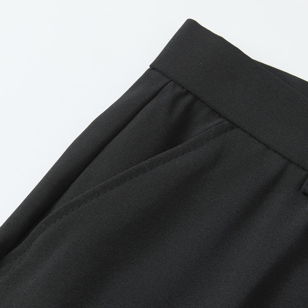 Men's Trendy Spring Loose-Fit Straight Leg Trousers with Half Elastic Waist
