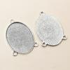 5-40pcs 3-Loops Oval Prndant Cabochons Blank Base Setting DIY Necklace Bracelet Jewelry Making Accessories Findings