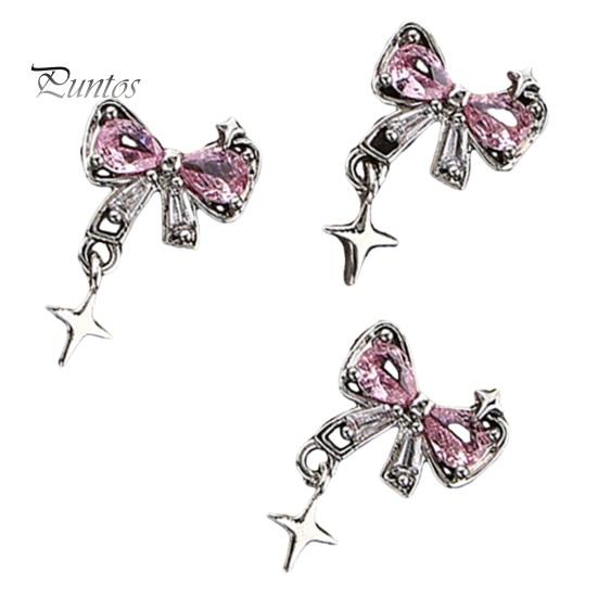 

3 шт., стразы для ногтей, розовый бант, кулон, ювелирные изделия, легко наносятся, прочные, очаровательные стразы для маникюра, женские поставки B