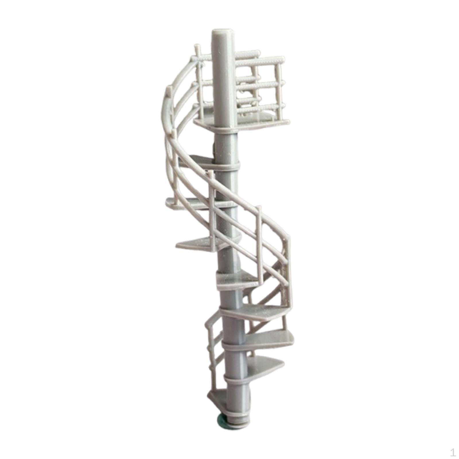 

1/64 Scale Staircase Model Miniature Stairs DIY Small Diorama Attic Ladder Display Stand for Fairy