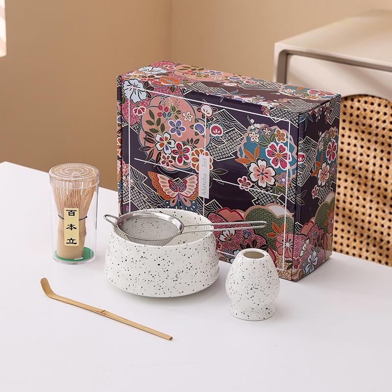 Japanese Matcha Set, Ceramic Material, Matcha Bowl, Matcha Tool Set, Matcha Stirrer, Gift
