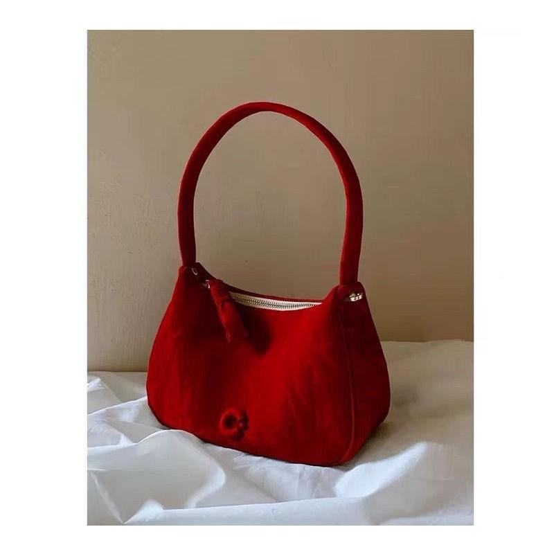 

IELGY Нишевая дизайнерская сумочка, модная и элитная красная свадебная сумка, сумка на одно плечо подмышкой. красный
