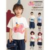 YouYou Boys' 10A Antibacterial Cute Pet Print Short-Sleeve T-Shirt