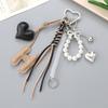 Cute Bag Charm Pendant Keyring Alphabets Heart Braided Rope Keychain Bag Charm for Backpack Purse Handbag Decoration