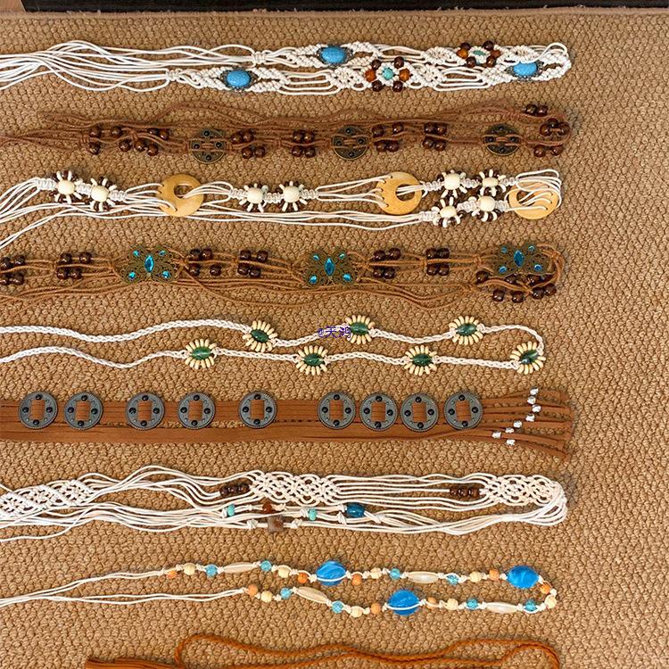 Retro Ethnic Hand-woven Waist-cinching Belt for Dresses