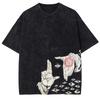 Anime Hellsing Alucard Graphic Washed T Shirt Men Vintage Manga T-shirts Street Cotton Tshirt Harajuku Male Casual Tops