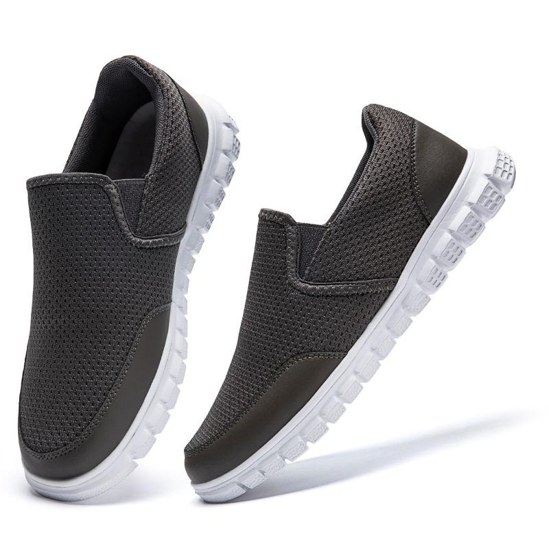 

модні чоловічі спортивні кросівки Fujeak, повсякденне взуття, модне дихаюче взуття для прогулянок із сіткою на плоскій підошві для чоловіків, що працюють підтюпцем, Zapatillas De Deporte 46 темно-сірий
