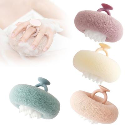 4pcs Super Soft Sunflower Suction Cup Bath Ball, Bath Sponge Cleaning Brushes