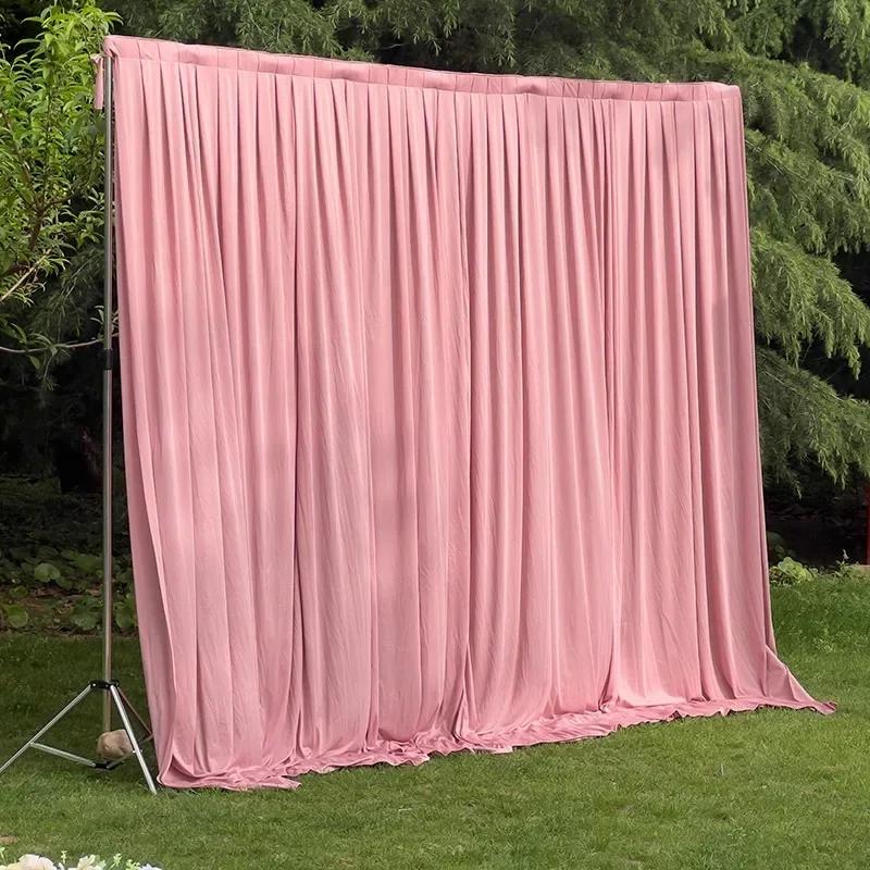 

1PC White Silk Wedding Party Backdrop Drape Panels Hanging Curtains Events Party Stage Background Decor Accessories 200x200cm 200x200cm рожевий