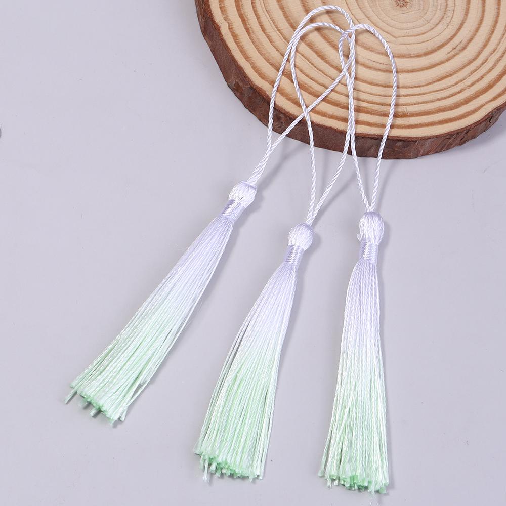 10Pcs 13cm Gradient Color Polyester Silk Tassels Bookmark Tassels Mini Tassels For DIY Crafts Jewelry Making Souvenir Bookmarks