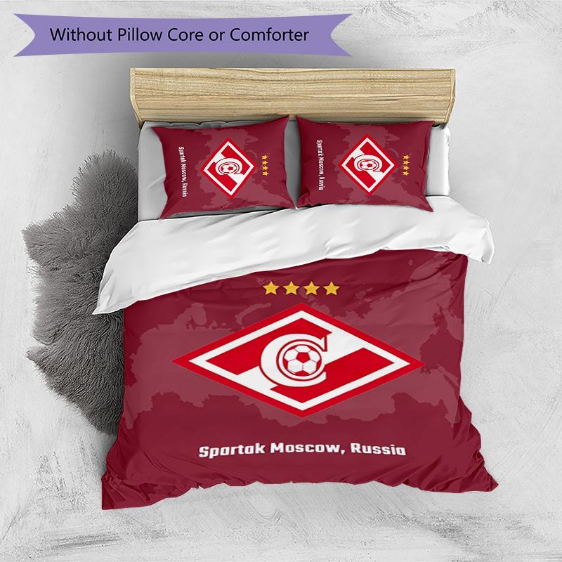 Spartak Moscow Pattern Printed 3PCS Bedding Set Soft Skin-Friendly Washable Duvet Cover & Pillowcases Set All Season Bedroom