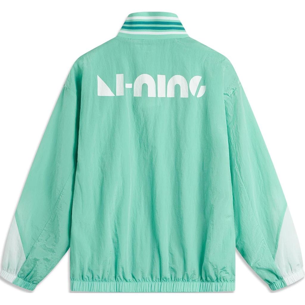 Li-Ning Sports Lifestyle Series Color Block Zipper Stand Collar Comfortable Breathable Loose Sports Windbreaker Unisex Outerwear AFDUC13-1