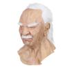 Realistic White-Haired Old Man Headgear Humorous Funny Grandfather Mask Latex Role-Playing Props For Halloween Masquerade