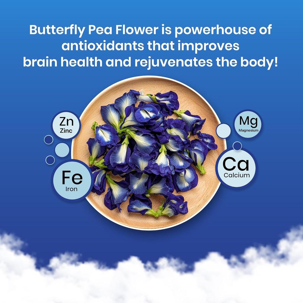 BLUE TEA - Butterfly Pea Flower Tea - 25 Tea Bags - Plant Based | Weight Management | Aparajita - Shankhpushpi | Caffeine Free - Herbal Tea