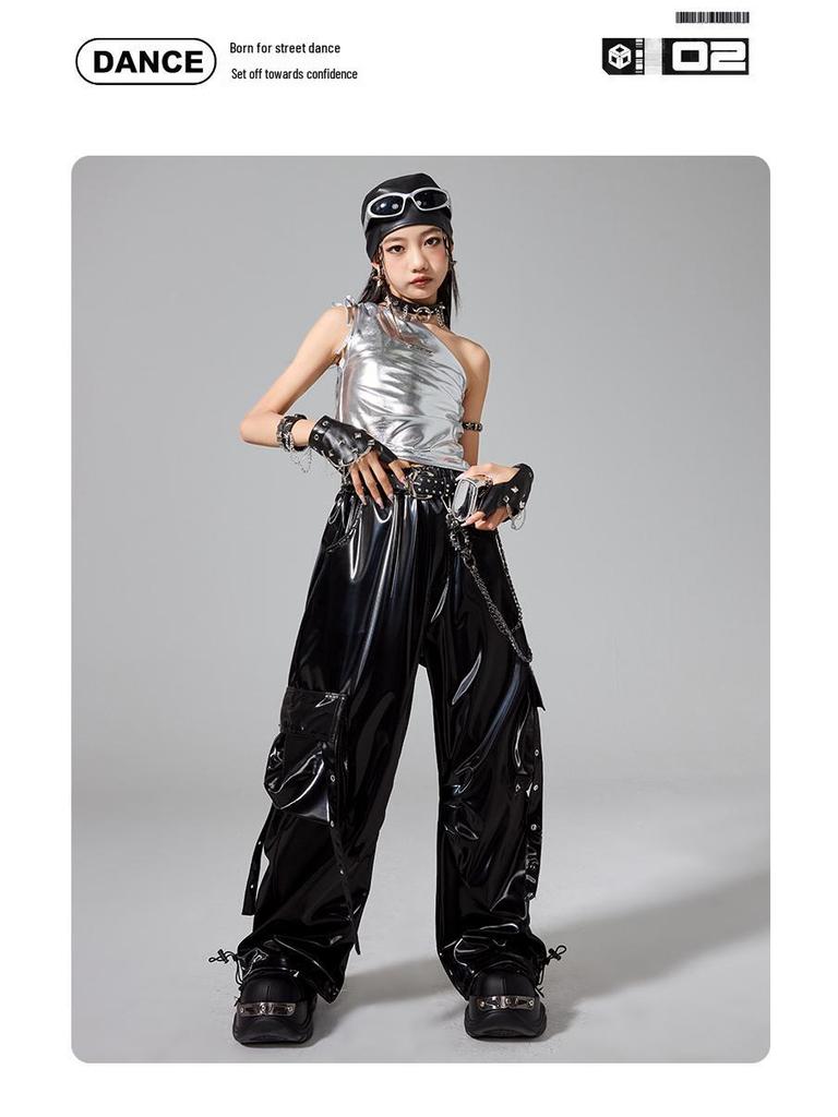 Girls' Trendy Street Dance Outfit - Jazz & Hip Hop Performance Set