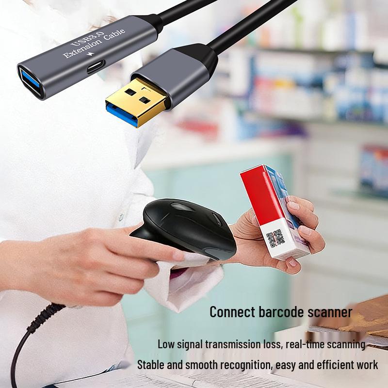 USB 3.0 Amplified Extension Cable for Printer, Scanner, and Laptop