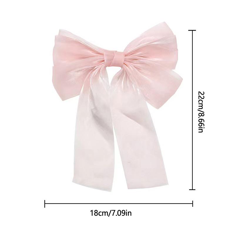 Women Elegant Bow Ribbon Hair Clip Fashion Solid Satin Spring Clip Simple Bowknot Hairpins Barrettes Hair Accessories For Girls