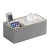 Light Luxury Desktop Storage Box Tissue Box Holder Organizer Multi-functional Square Desk Organizer for Living Room Dining Room