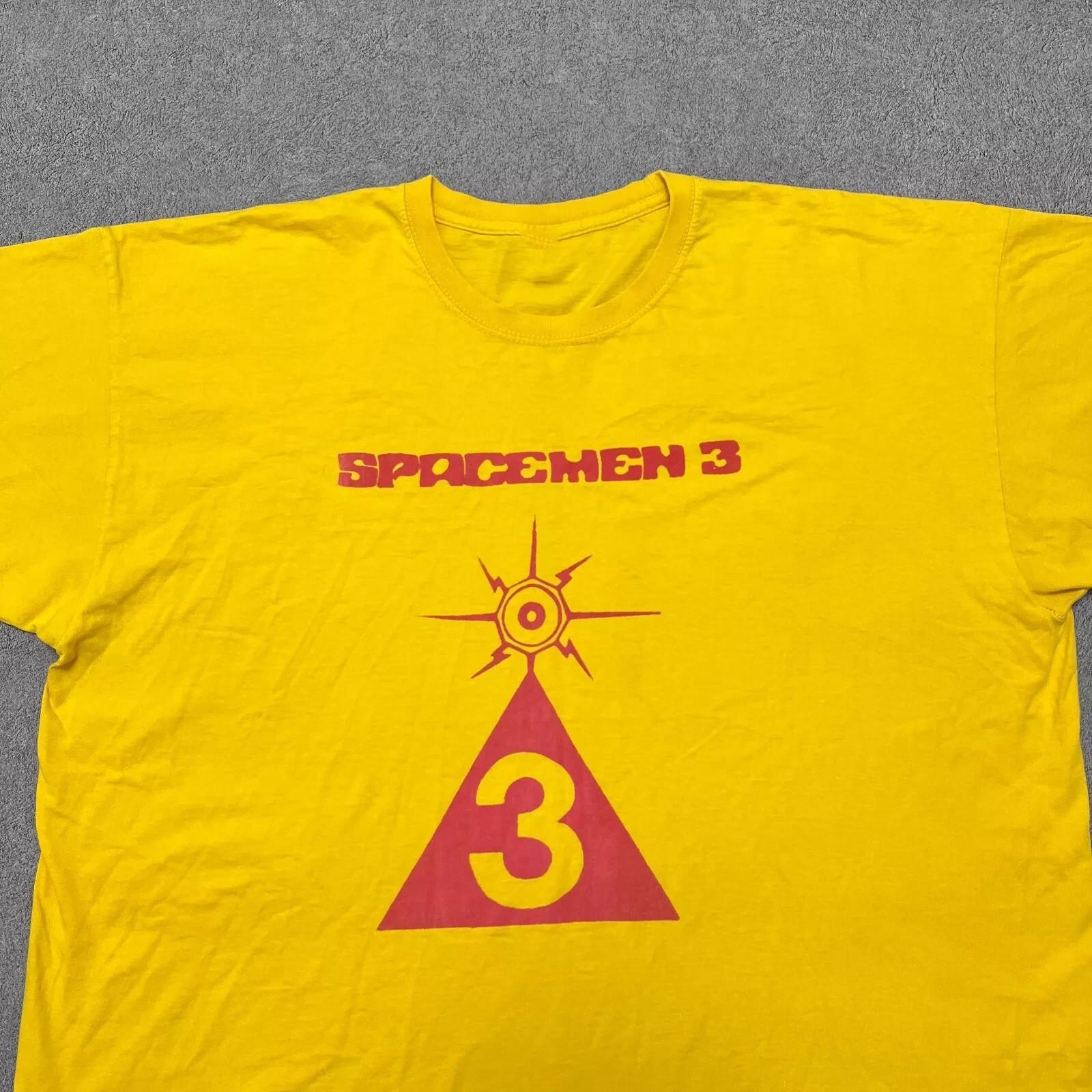 VTG Spacemen 3 Band Heavy Cotton Yellow T Shirt S-5XL CM556 S