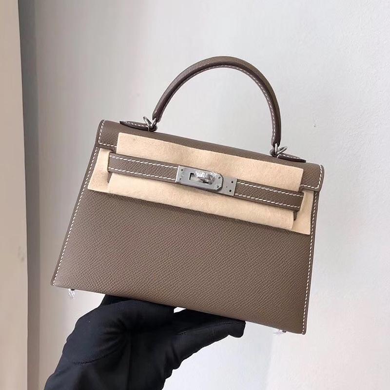 2025 New women's bag palm pattern second generation KellI bag cowhide mini Kelli bag shoulder bag crossbody handbag