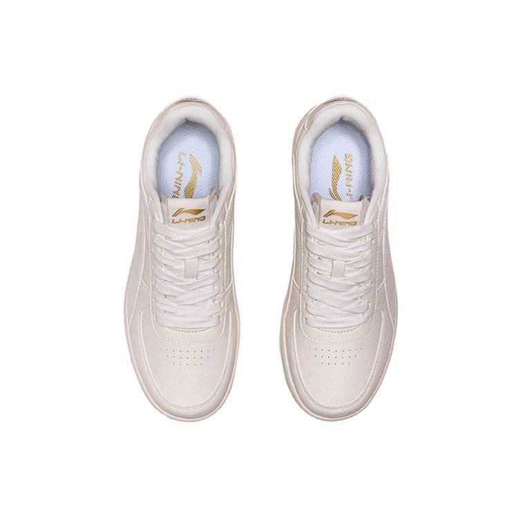 Li Ning Synthetic Leather Low Top Skateboard Shoes Men's White AGCP347-1