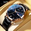 IW Rose Gold Blue Men's Watches Trend Fashion Fine Steel Original Automatic Mechanical Watch for Man MIYOTA Movement Calendar
