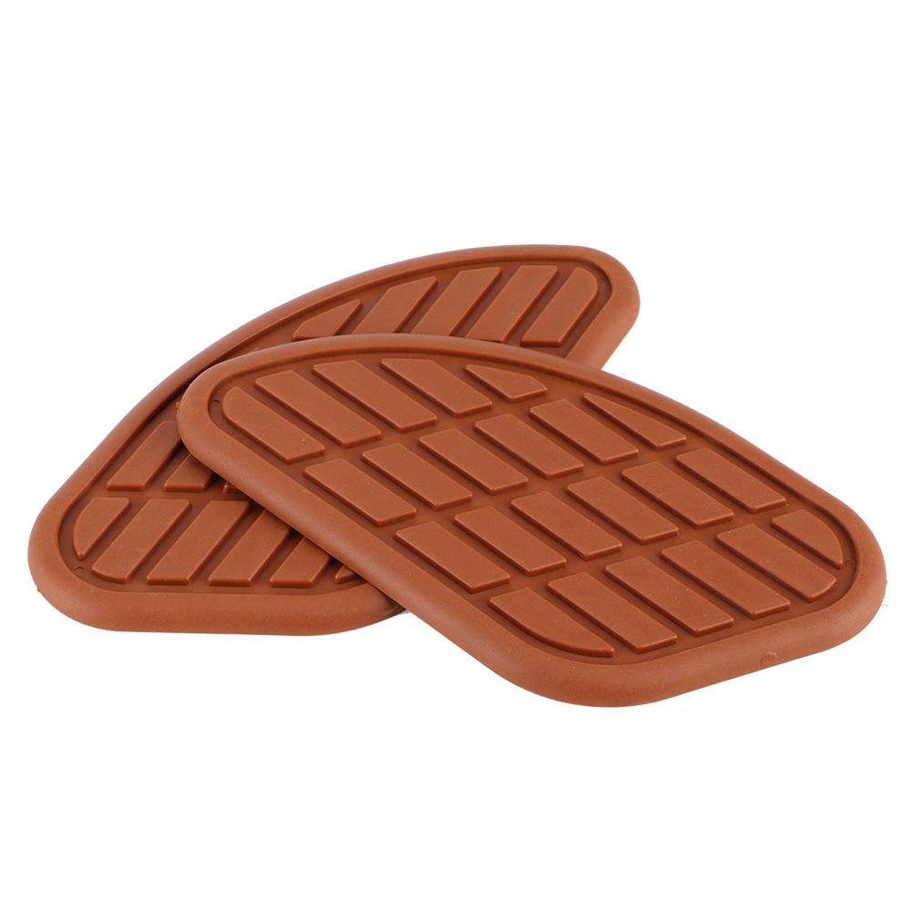 Pair of Motorcycle Fuel Tank Traction Pad Protector Vintage Universal Knee Grip DecalsBrown