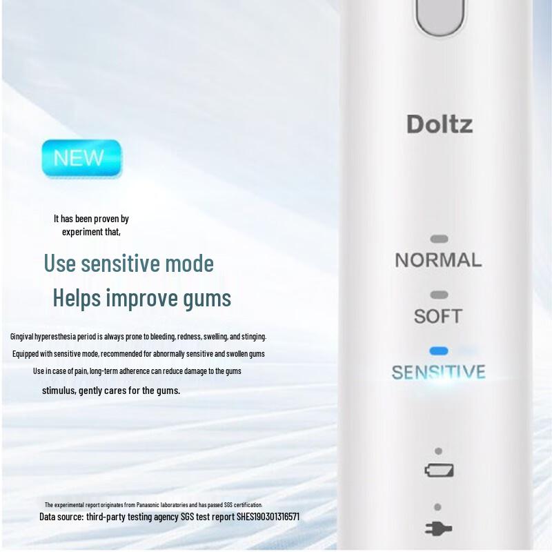 Panasonic EW-DC12-W Sonic Electric Toothbrush with Smart Pressure Sensor CN Plug (adapter Included)