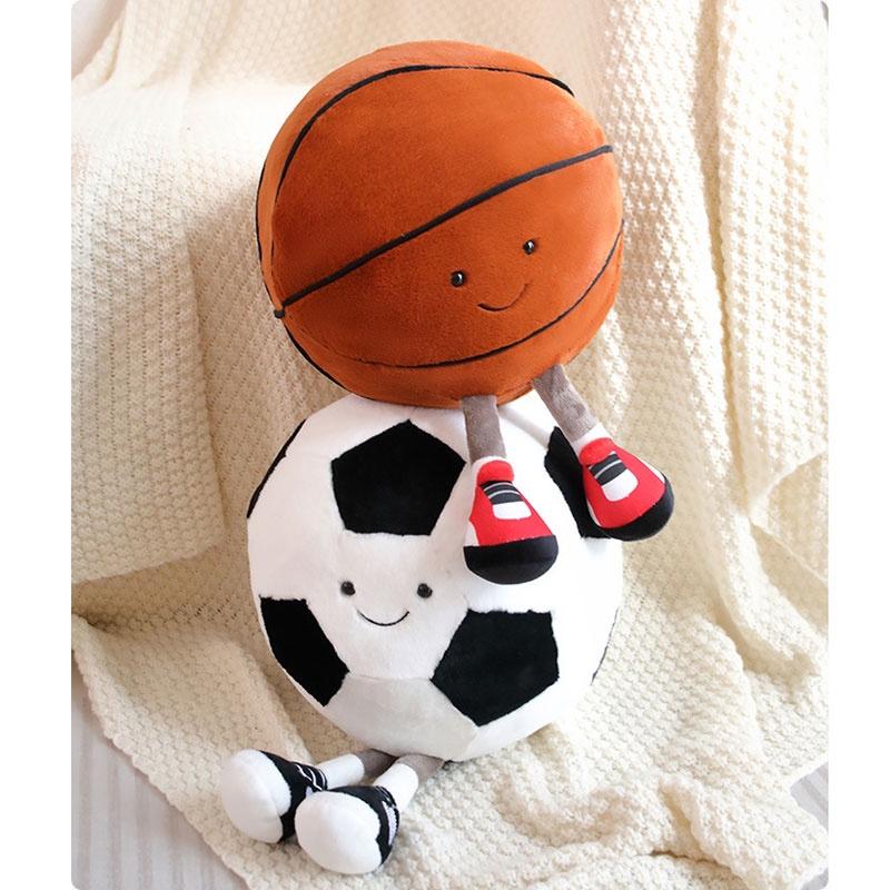 Cute Cartoon Animal Plush Toy Football And Basketball Baby Doll Soft And Cuddly Stuffed Toy For Babies