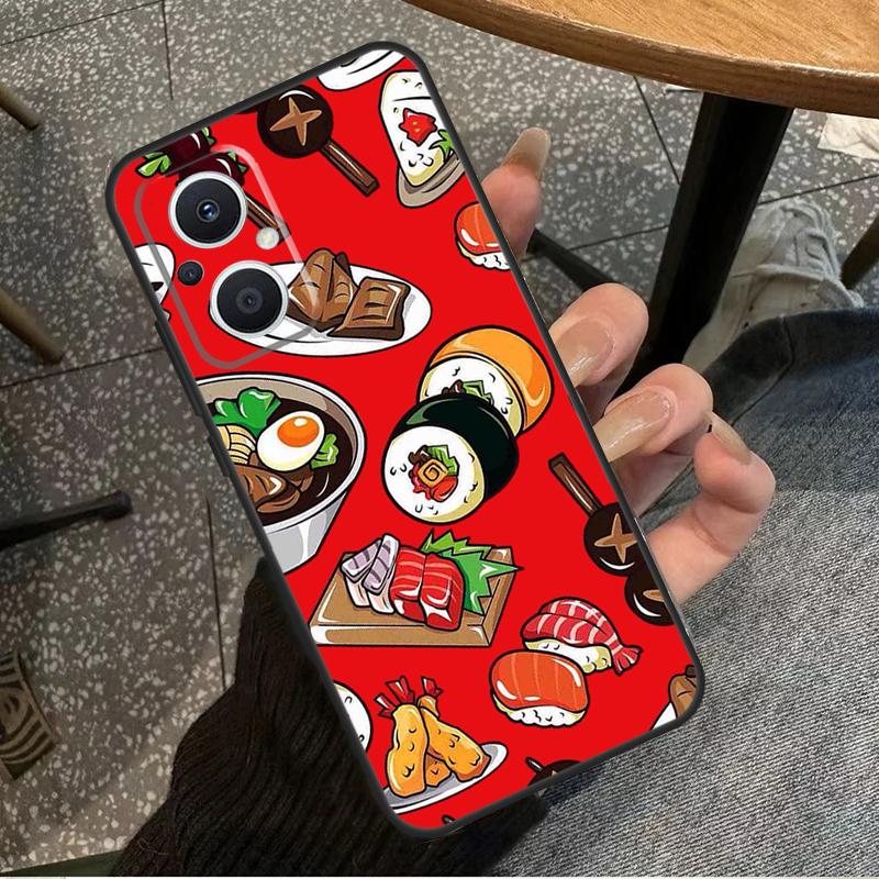 Kawaii Sushi Crowd For OPPO Reno 10 11 12 13 14 Pro 7 8 Lite 8T 11F 12F 13F 14F OPPO Find X8 X9 X5 X6 Pro Case