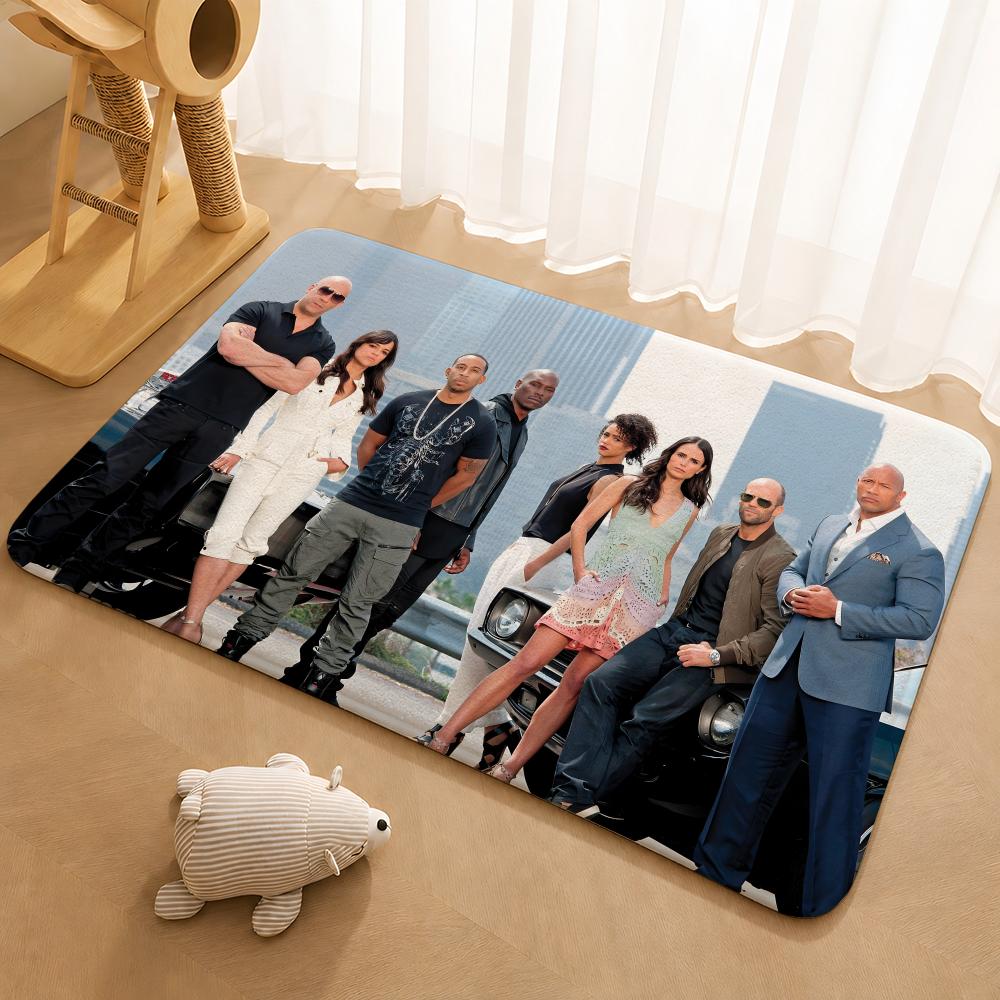 The Fast And The Furious Movie Floor Mat Floor Mat Soft Flannel Non-Slip Door  Rug for Living Room