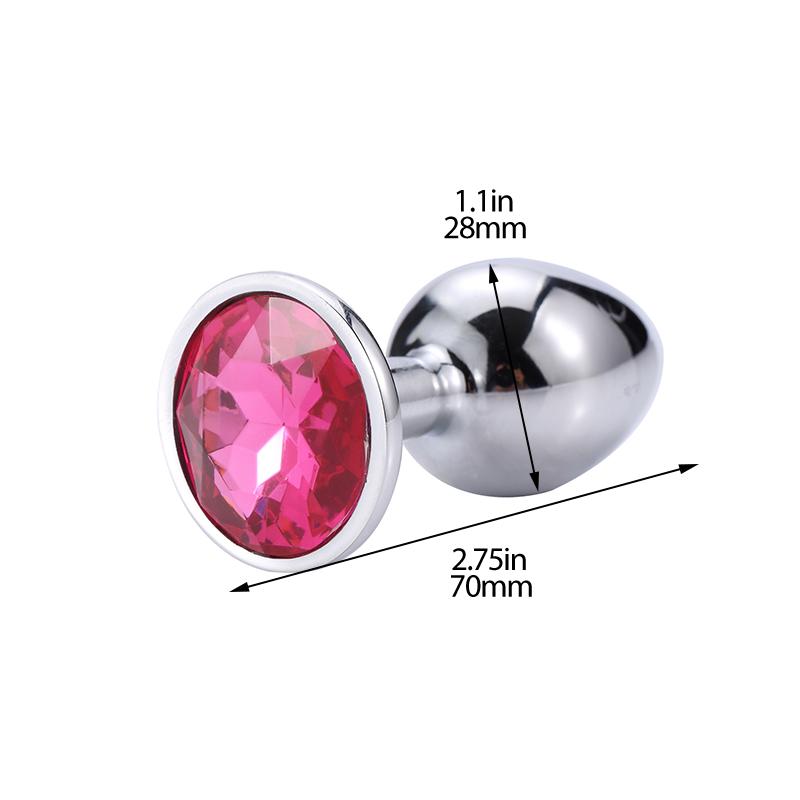 Metal Anal Plug Sex Toys Adult Anal Expansion Training Masturbation Woman/Man Ass Round Crystal Jewelry Butt Plug SM Adult