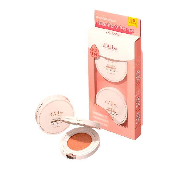 d Alba Tone-Up Sun Cushion SPF50+ PA++++ Brightening UV Protection Cushion Duo Set 15g + 15g