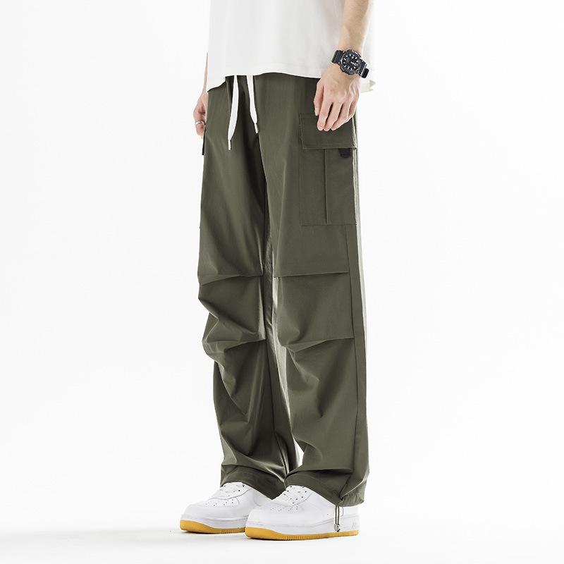 Hip Hop Street Overalls Mens Multi Pocket Loose Straight Leg American Cargo Pants Retro Fashion Streetwear Harajuku Couple Trousers