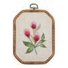 Octagonal Embroidery Hoop Kit-DIY Lu & Su Style Floral Patterns with European Designs Complete Needlework Set for Beginners