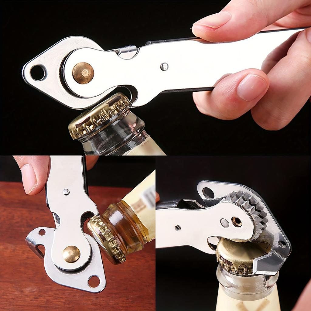 Manueller Dosenöffner aus Edelstahl, Glasdeckelentferner, Multifunktional, Easy-Grip-Flaschenöffner, Küchenwerkzeug