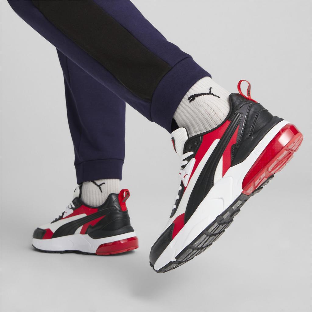 PUMA VIS2K Back to Heritage Size White and Red Men's Sneakers, 27.5,