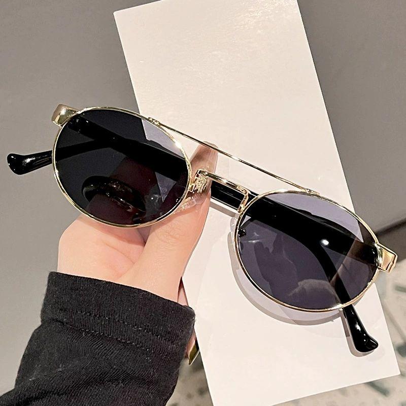 

New style double bridge small frame two color oval sunglasses for women DS-5910