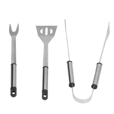 3pcs/set Stainless Steel Grilling Kit with Fork Shovel Clip Durable BBQ Grill Tools Set