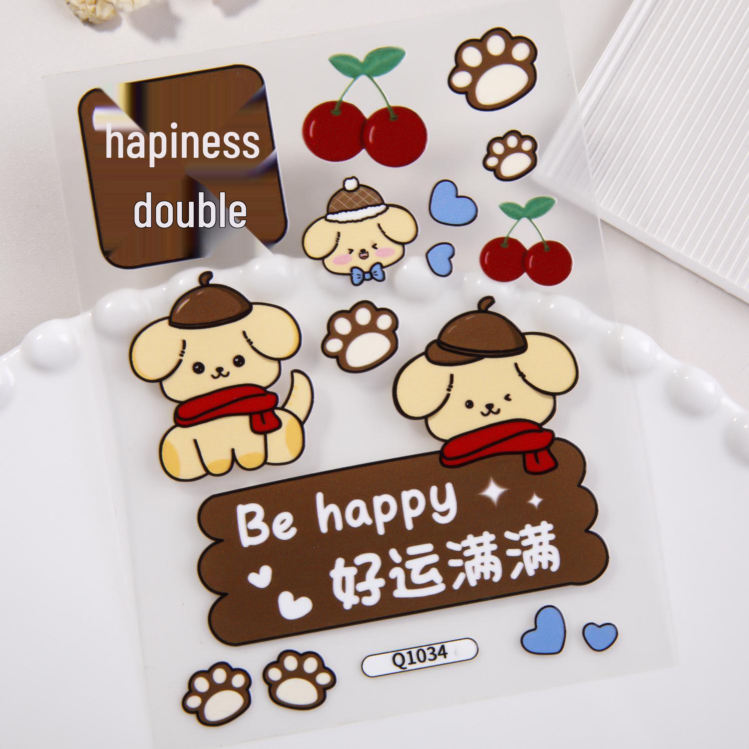 Kuaishou Style 3D Embossed Cartoon Stickers: Cute Sanrio Waterproof Decorations