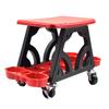 Car Detailing Stool Chair with Storage Holder Auto Workshop Bench Wheels Roller Creeper Seat Roller Mechanics Seat for Equipment