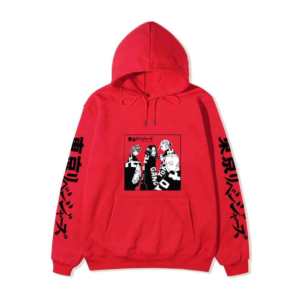Tokyo Revengers Gang Group Unisex Fleece Hoodie Autumn Winter Black White Manga Print Long Sleeve Anime Pullover Sweatshirt