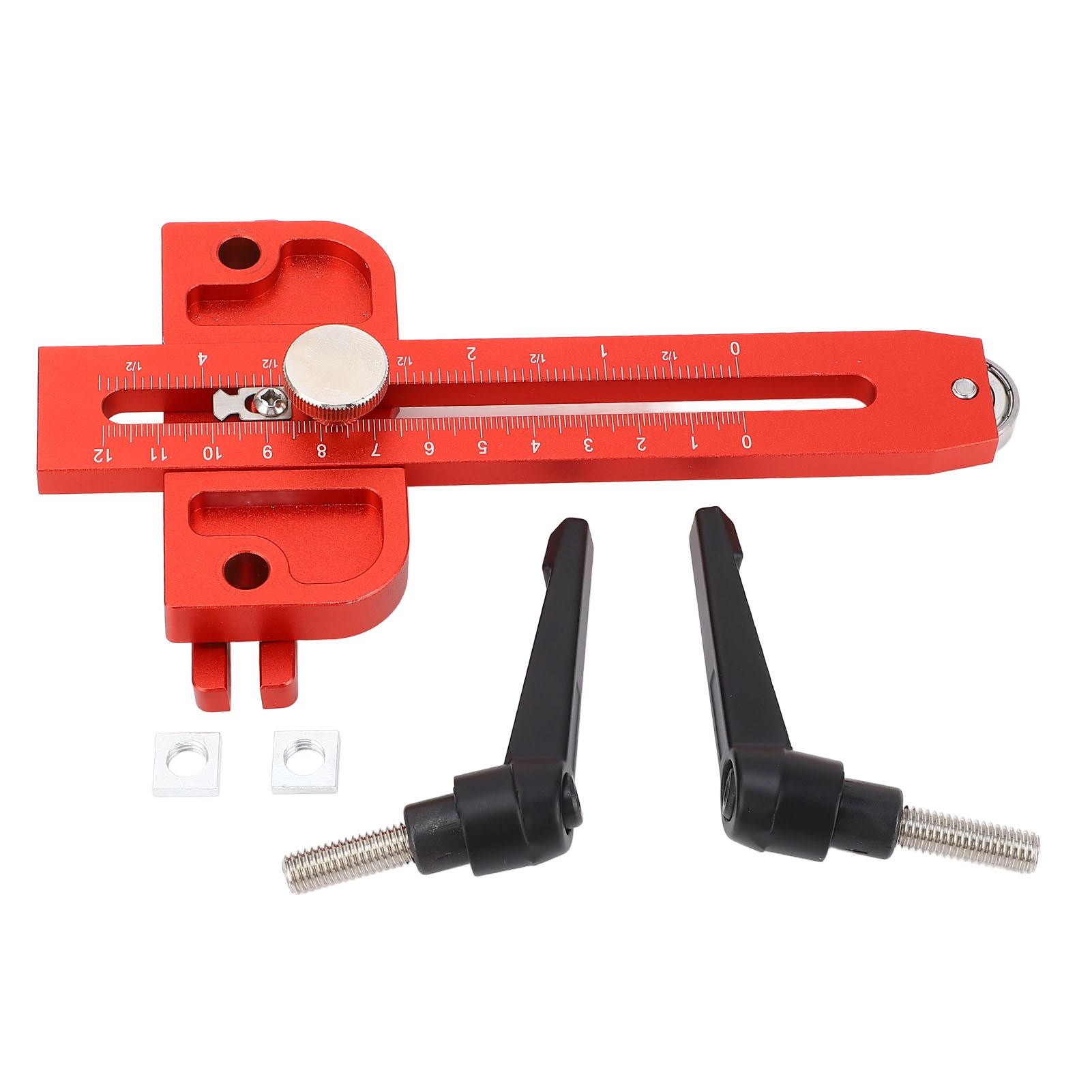 

Направляющая для настольной пилы с роликом, двойной шкалой, для деревообработки, тонкая направляющая для продольной резки, подходит для 34x38 красный