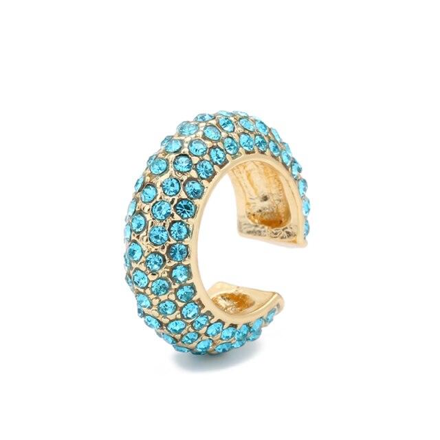 Nowość Wielokolorowy Cyrkon Kryształowy Kamień Klips do Ucha Stackable Kolczyk w Kształcie C Bez Przekłuwania Uszu Kolczyki do Chrząstki Uszu Kobiety Modne